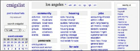 (figure 1.4) Craigslist page