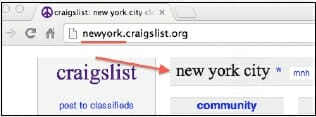 (figure 1.2) Craigslist URL