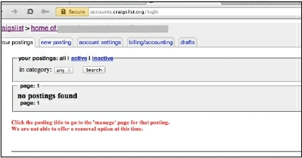 (figure 2.2) Craigslist Ad Poster