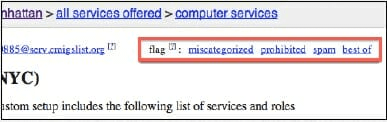 (figure 4.4) Craigslist Flag Option