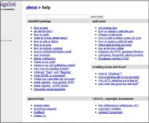 (figure 6.1) Craigslist Forum