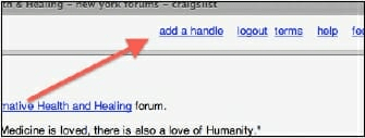 (figure 6.3) Craigslist Forum Handle