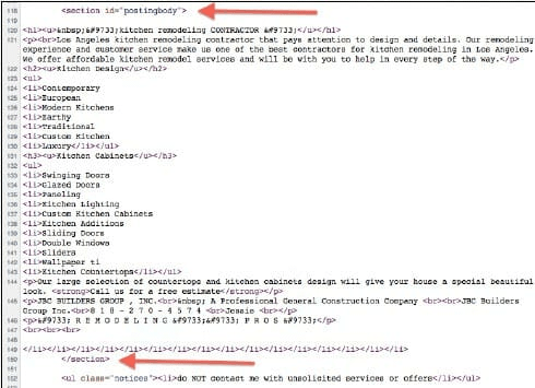 (figure 9.3) Craigslist HTML Capture