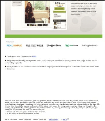 (figure 11.2) Craigslist HTML Flyer Ad